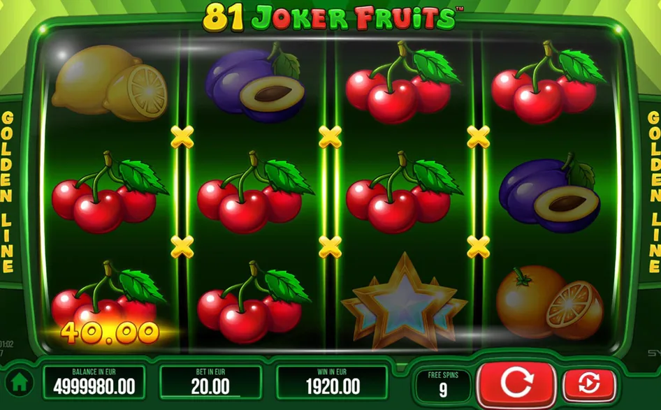 Válce hry 81 Joker Fruits