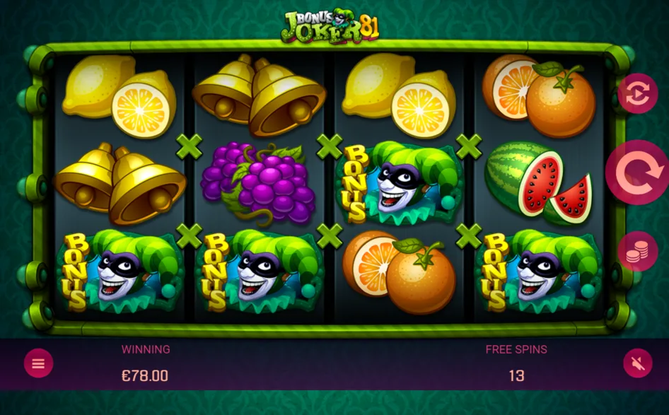 Válce hry Bonus Joker 81