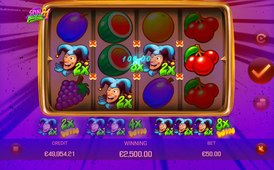Válce hry Spin Machine 81